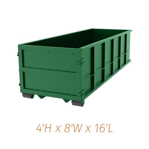 we allow for rental period extensions for our 15-yard dumpster rentals